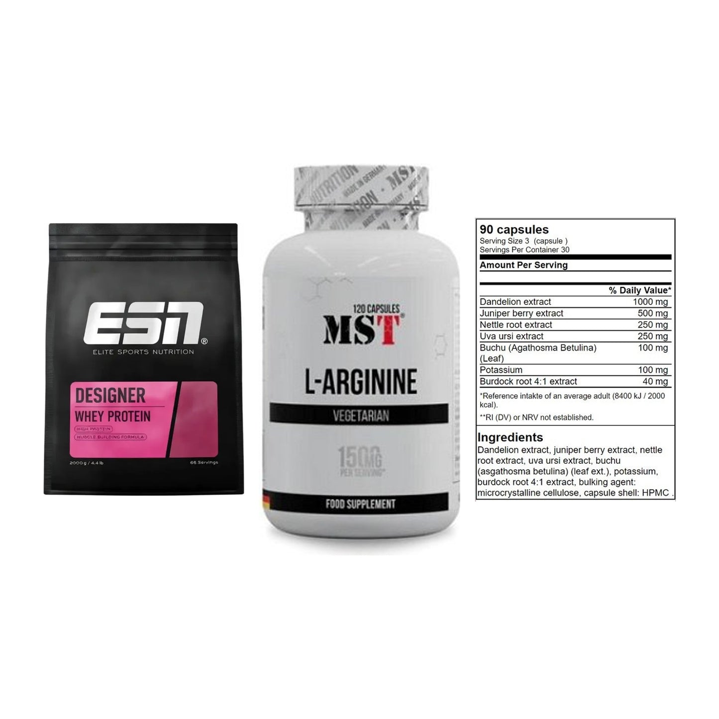 Definitionsphase-Set: ESN Designer + MST L-Arginine + GN Shred Cuts – alle enthaltenen Artikel