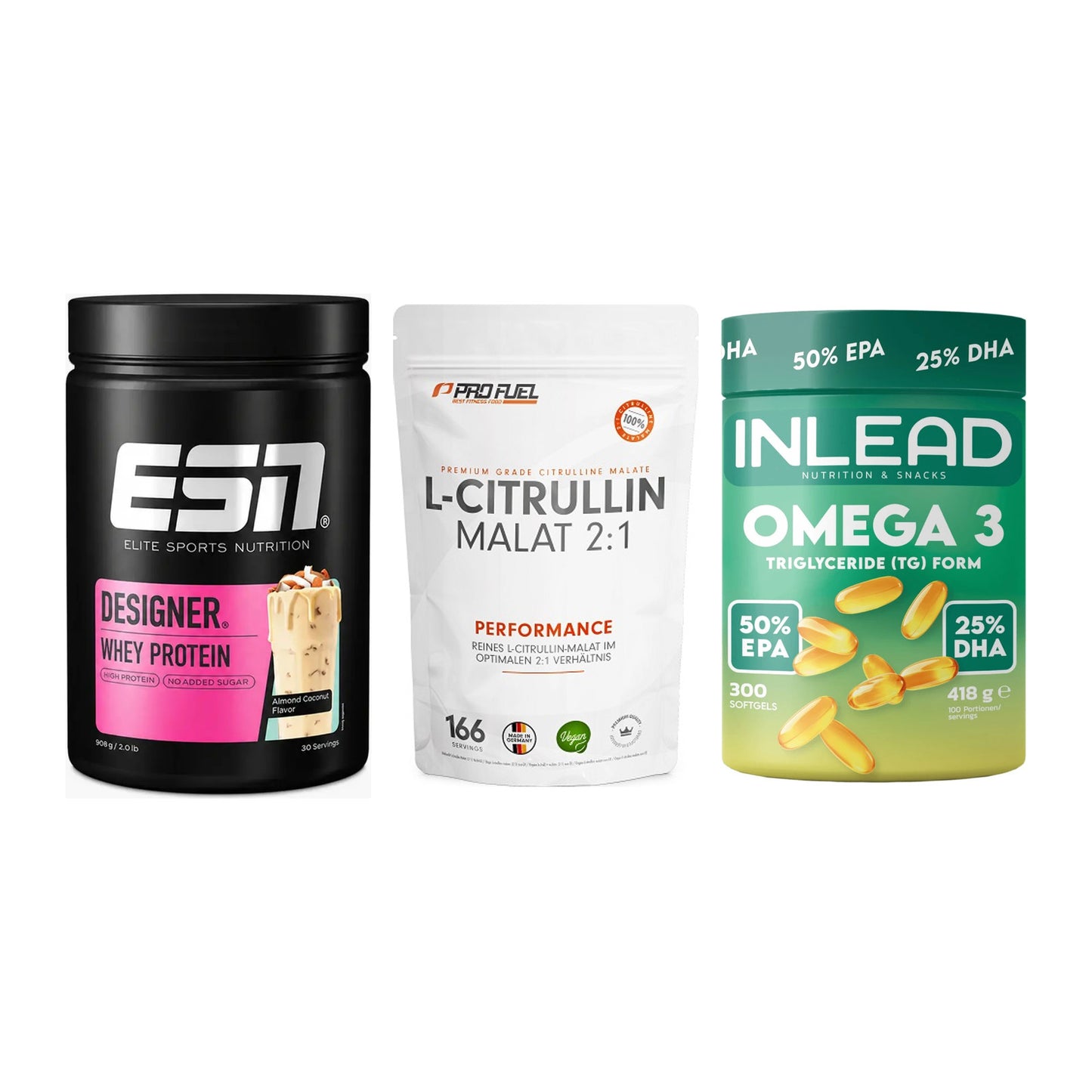 Definitionsphase-Set: ESN Designer + ProFuel L-Citr + INLEAD Omega-3 – alle enthaltenen Artikel