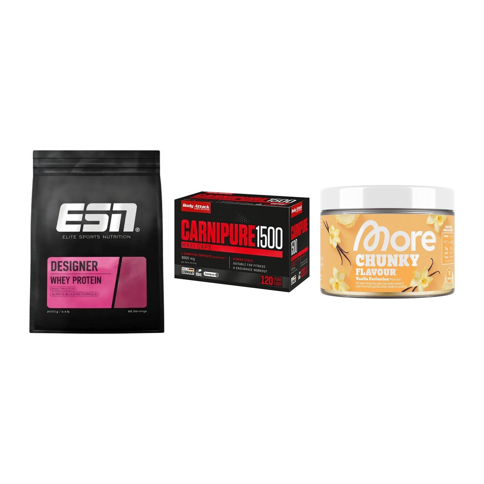 Definitionsphase-Set: ESN Designer + Body Attack + More Nutrition – alle enthaltenen Artikel