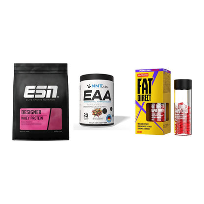 Definitionsphase-Set: ESN Designer Whey + NNT EAA + Nutrend Fat Direct – alle enthaltenen Artikel