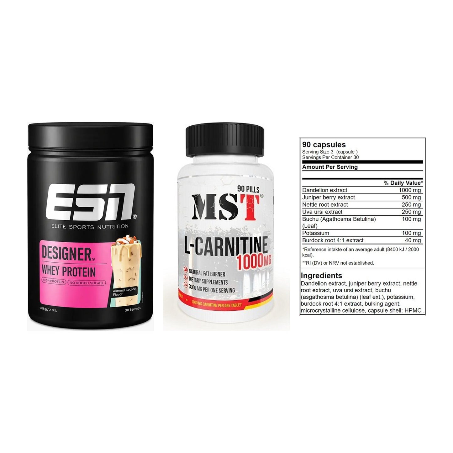 Definitionsphase-Set: ESN Designer + MST L-Carnitin + GN Shred Cuts – alle enthaltenen Artikel