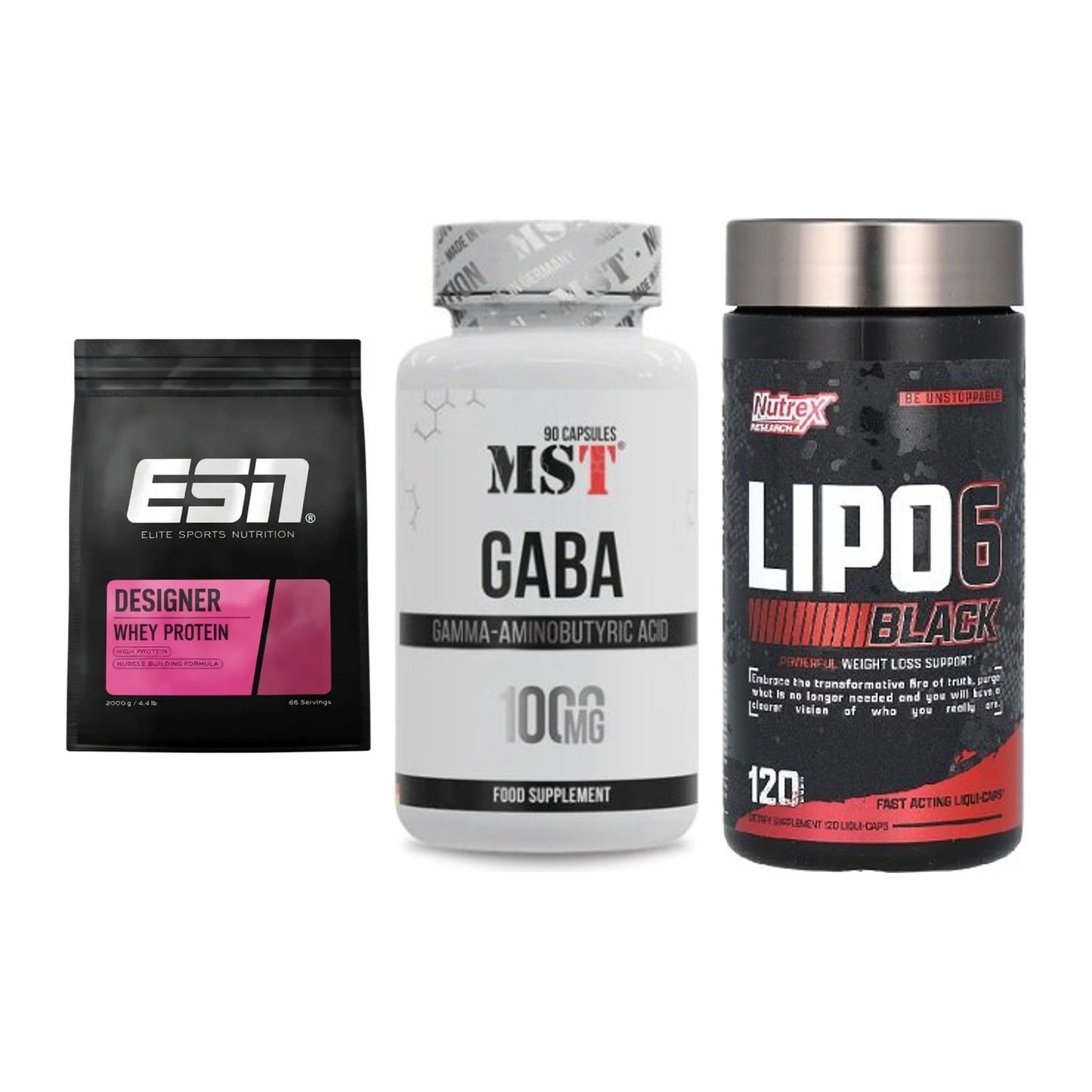 Definitionsphase-Set: ESN Designer + MST GABA + Nutrex Lipo 6 – alle enthaltenen Artikel