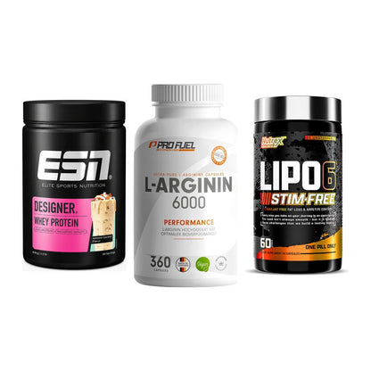 Definitionsphase-Set: ESN Designer + ProFuel L-Argi + Nutrex Lipo 6 – alle enthaltenen Artikel