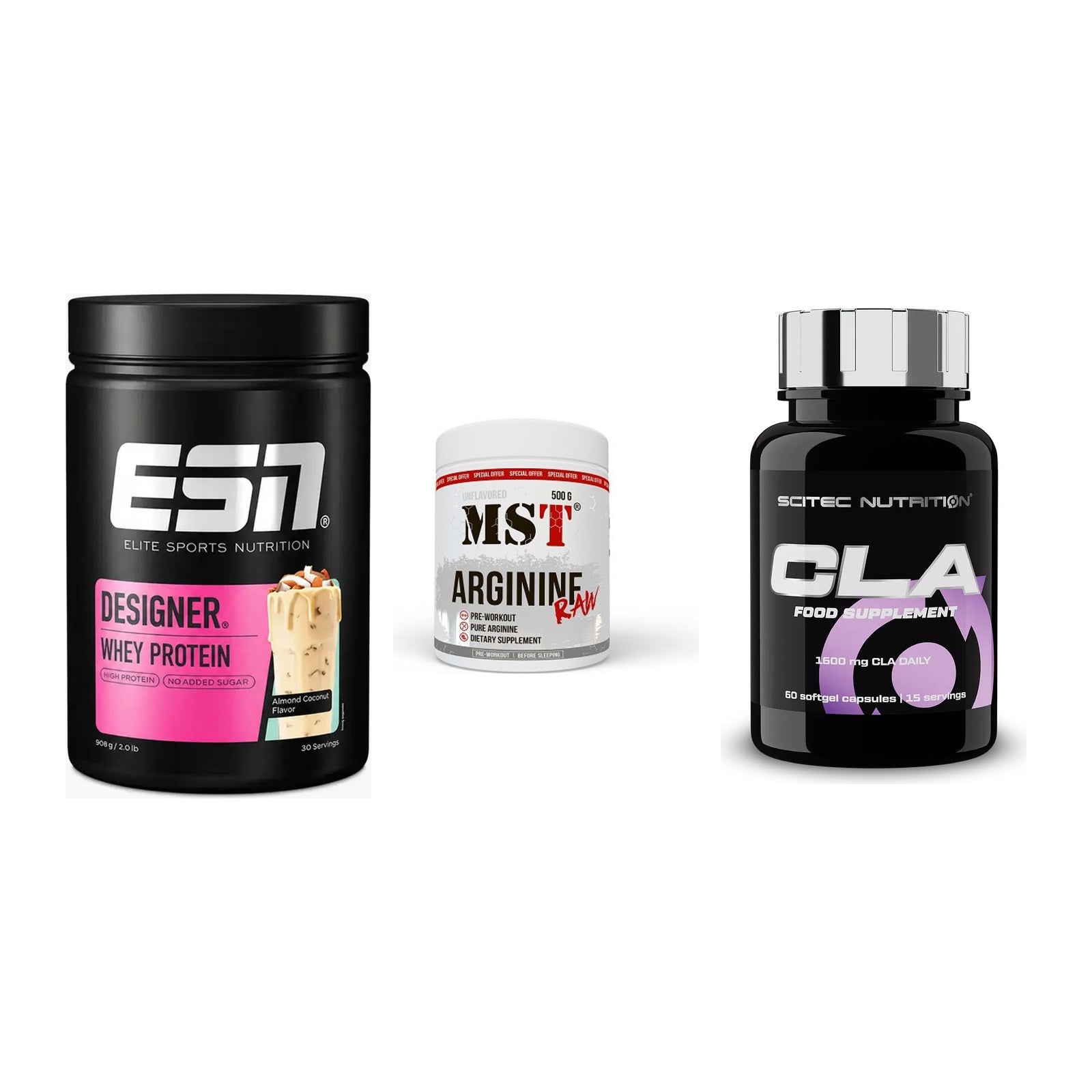 Definitionsphase-Set: ESN Designer + MST Arginine + Scitec CLA – alle enthaltenen Artikel