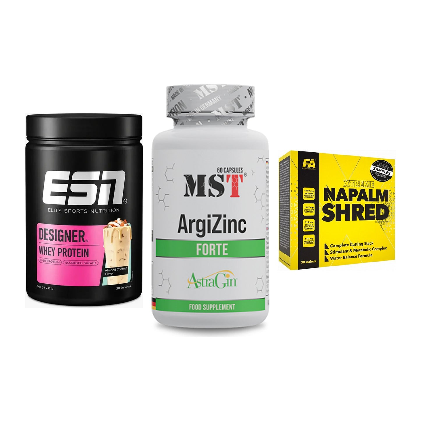 Definitionsphase-Set: ESN Designer + MST ArgiZinc + FA Nutrition – alle enthaltenen Artikel