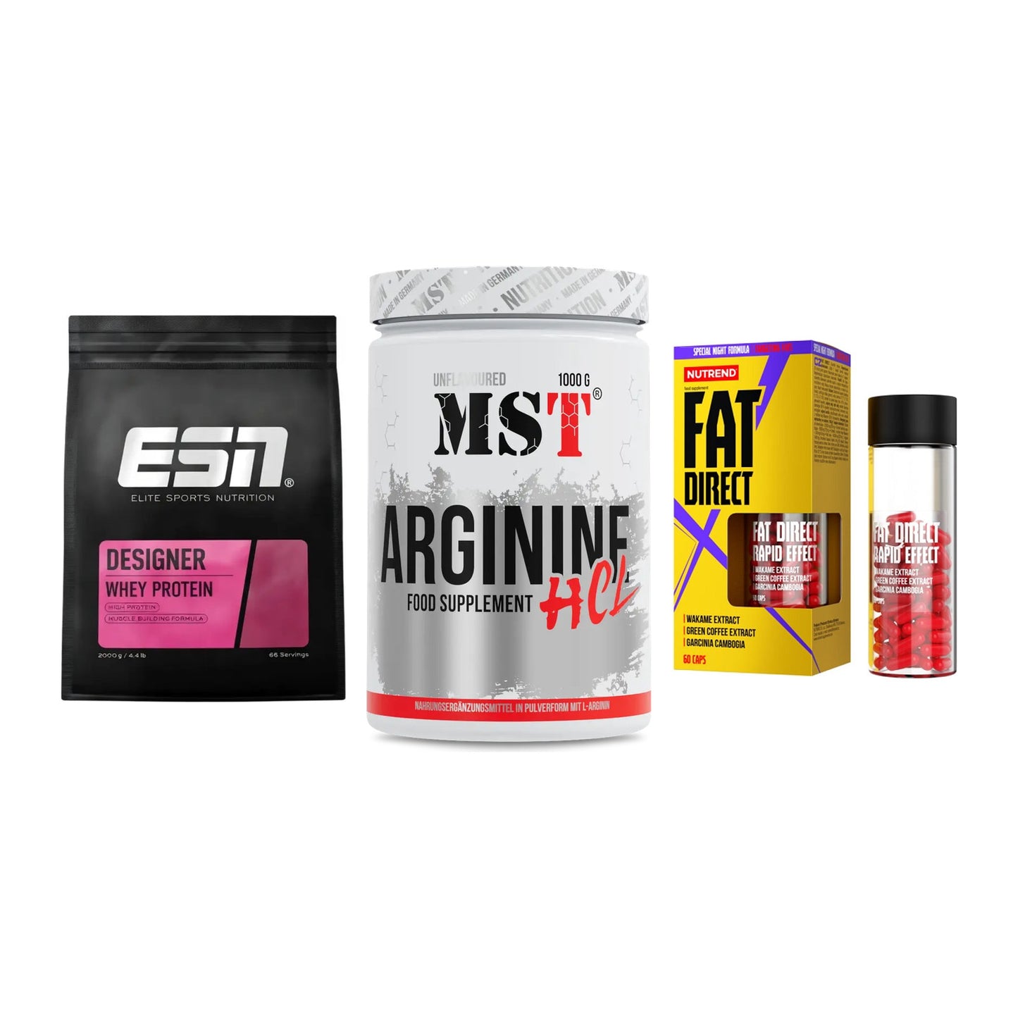 Definitionsphase-Set: ESN Designer + MST Arginine + Nutrend Fat – alle enthaltenen Artikel