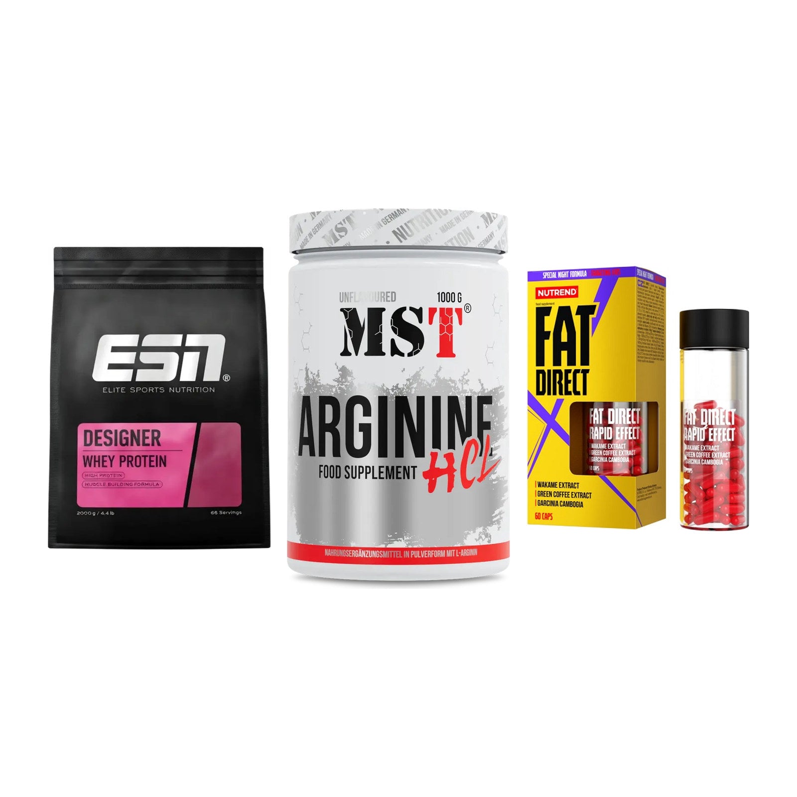 Definitionsphase-Set: ESN Designer + MST Arginine + Nutrend Fat – alle enthaltenen Artikel