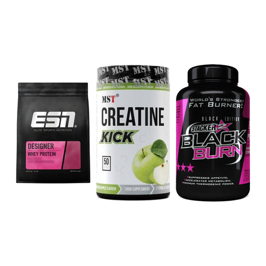Definitionsphase-Set: ESN Designer + MST Creatine + Stacker2 Black – alle enthaltenen Artikel