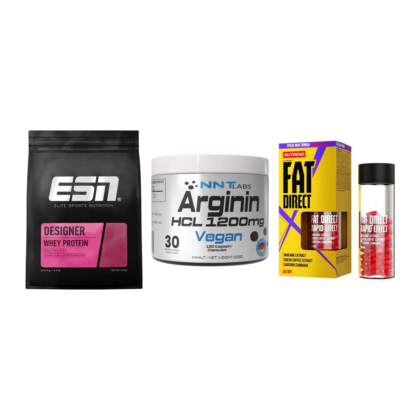 Definitionsphase-Set: ESN Designer + NNT Arginin + Nutrend Fat – alle enthaltenen Artikel