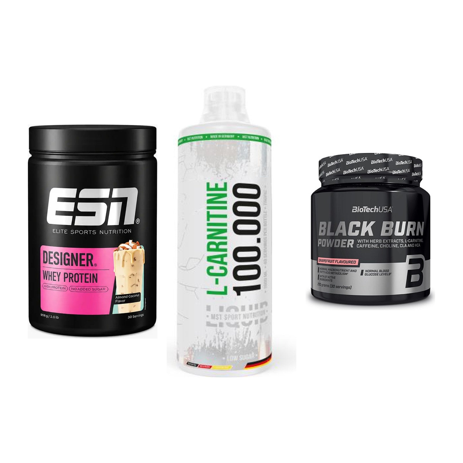 Definitionsphase-Set: ESN Designer + MST L-Carnitin + BioTech Black – alle enthaltenen Artikel