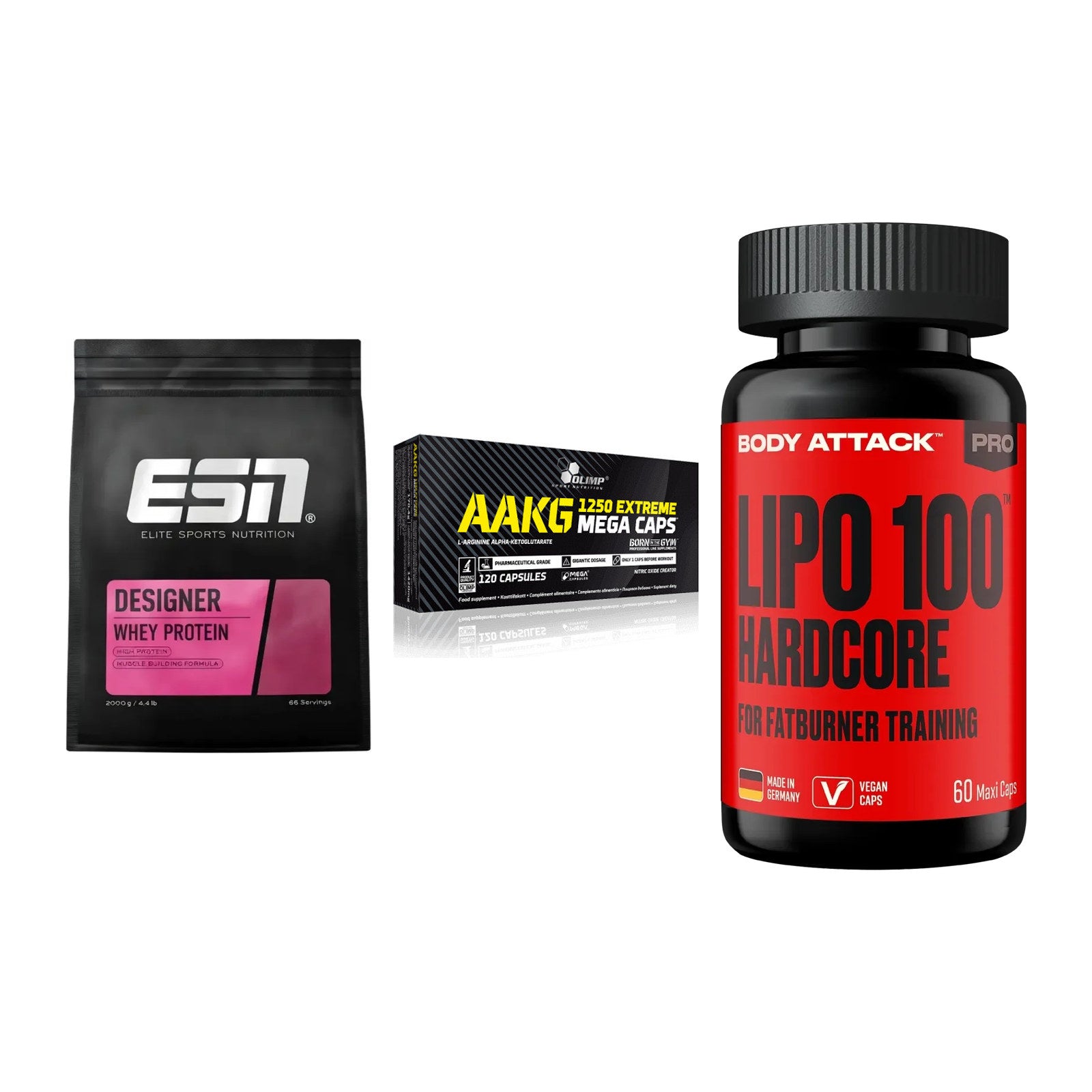 Definitionsphase-Set: ESN Designer + Olimp AAKG + Body Attack – alle enthaltenen Artikel