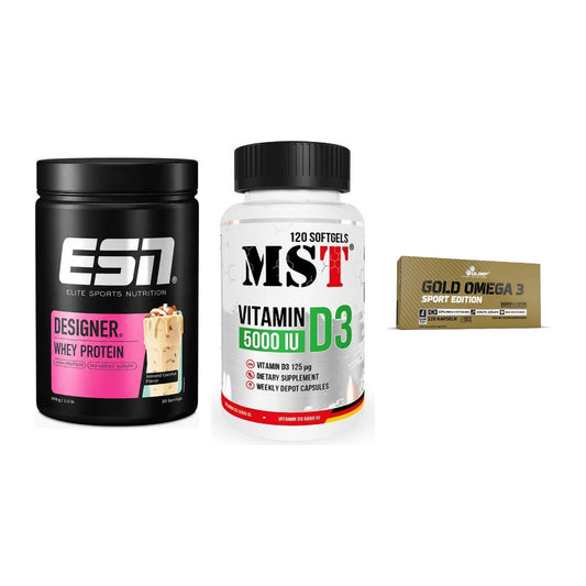 Definitionsphase-Set: ESN Designer + MST Vitamin D3 + Olimp Omega 3 – alle enthaltenen Artikel