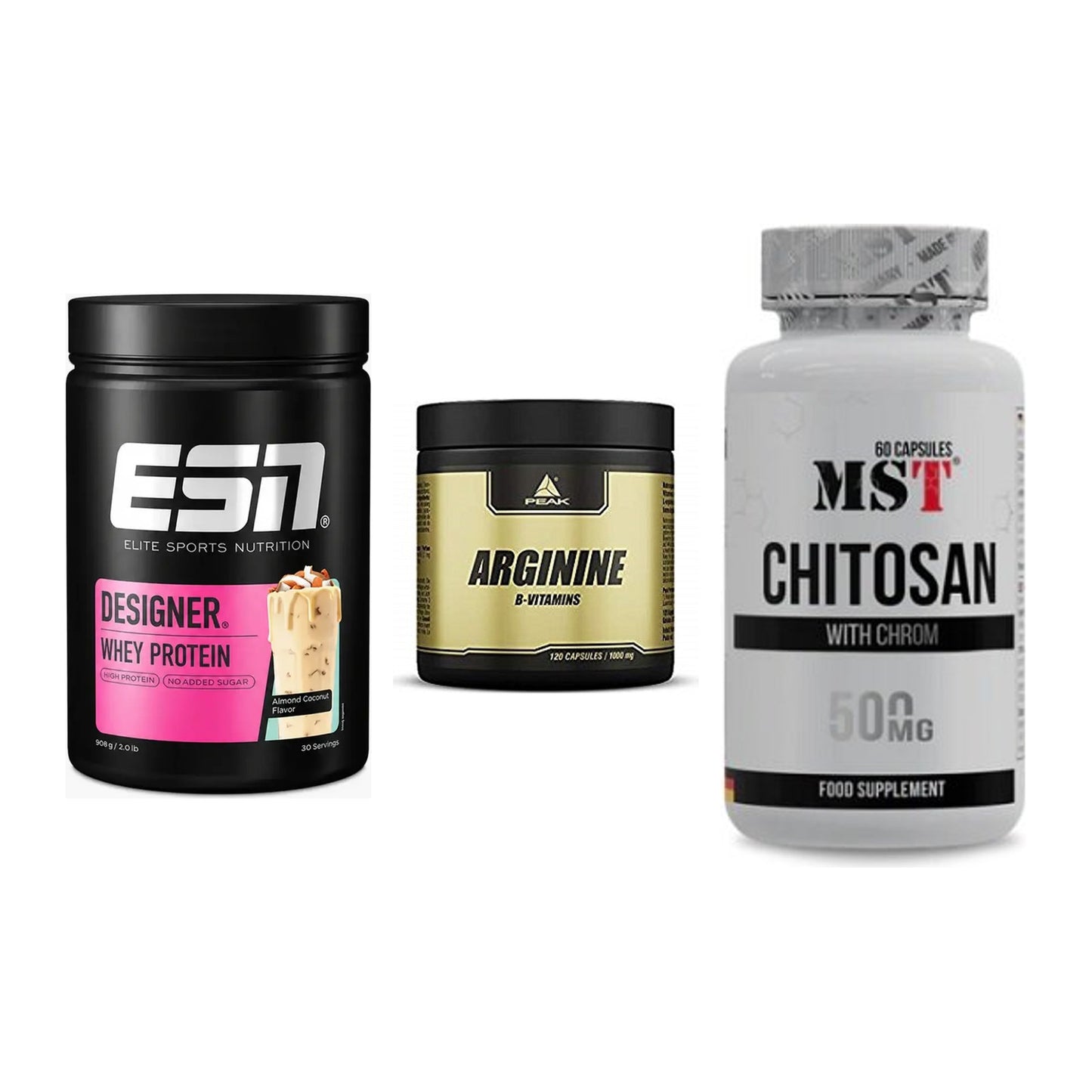 Definitionsphase-Set: ESN Designer + Peak Arginin + MST Chitosan – alle enthaltenen Artikel