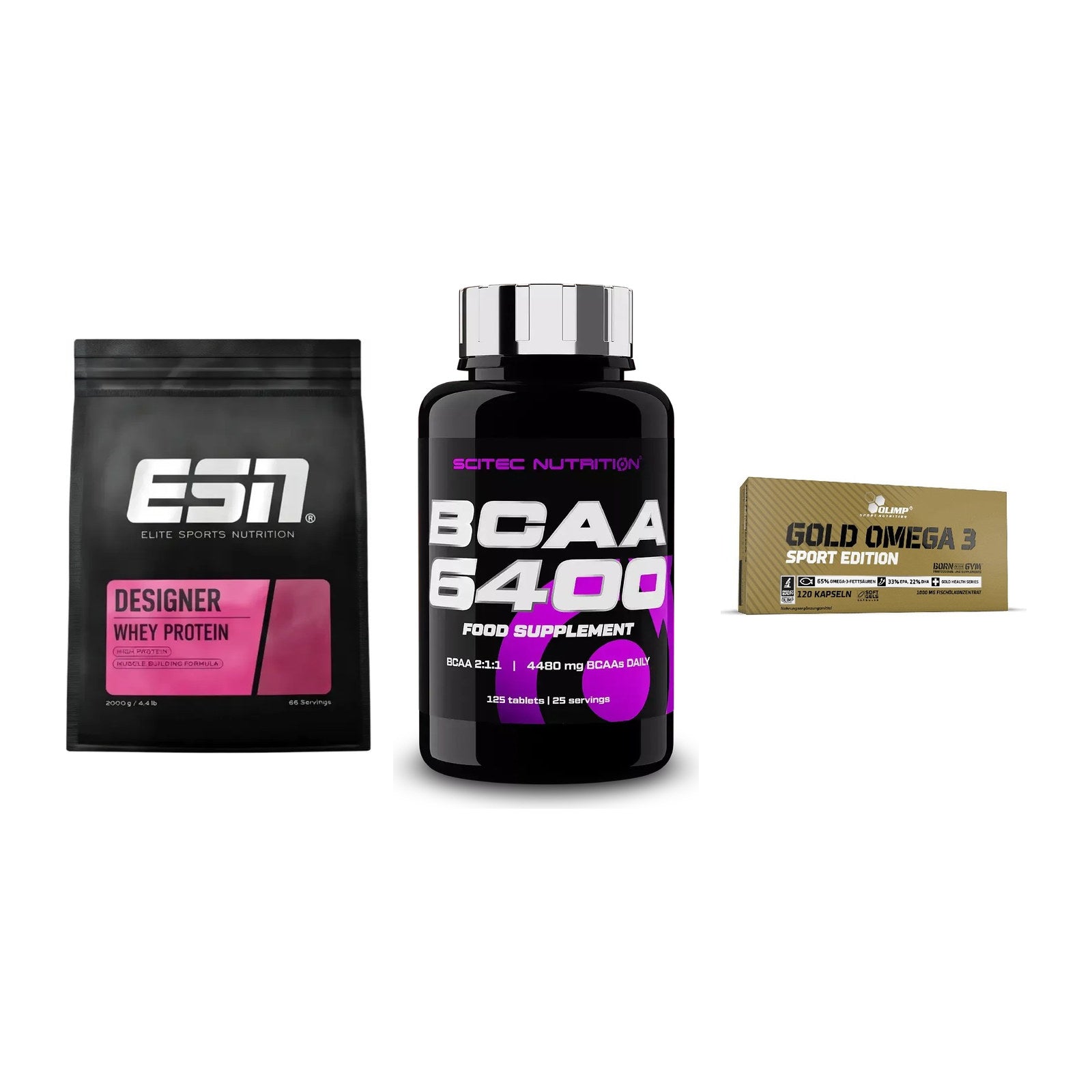 Definitionsphase-Set: ESN Designer + Scitec BCAA + Olimp Omega 3 – alle enthaltenen Artikel