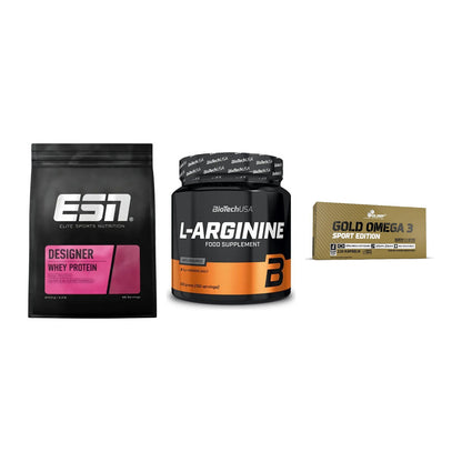 Definitionsphase-Set: ESN Designer + BioTech L-Argi + Olimp Omega 3 – alle enthaltenen Artikel