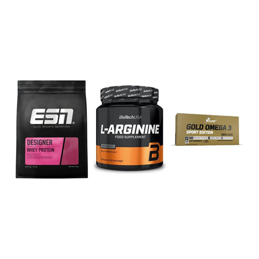 Definitionsphase-Set: ESN Designer + BioTech L-Argi + Olimp Omega 3 – alle enthaltenen Artikel