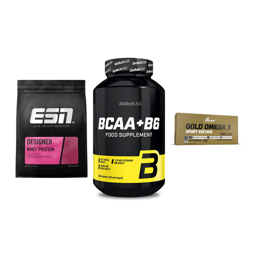 Definitionsphase-Set: ESN Designer + BioTech BCAA+B + Olimp Omega 3 – alle enthaltenen Artikel