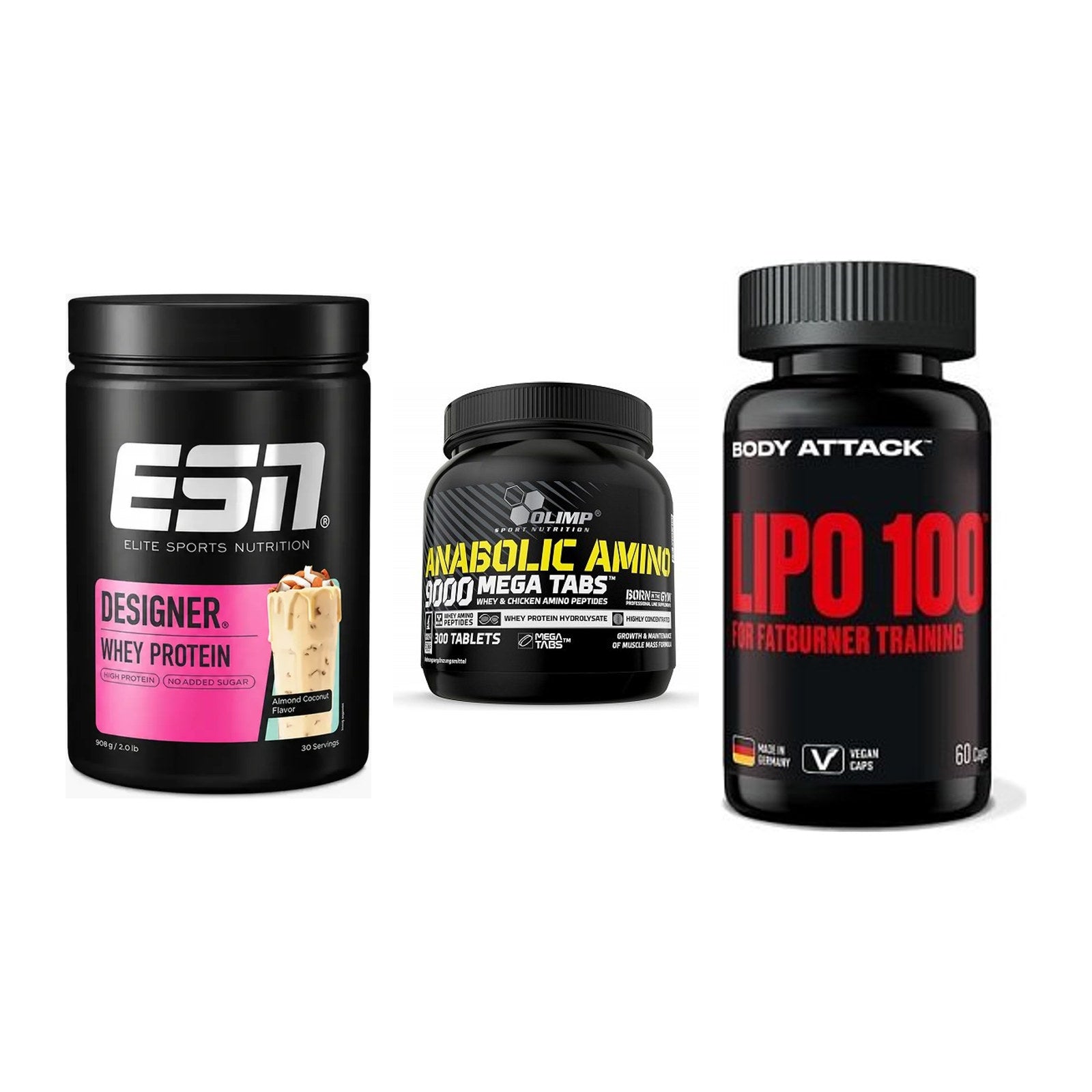 Definitionsphase-Set: ESN Designer + Olimp Anabolic + Body Attack – alle enthaltenen Artikel
