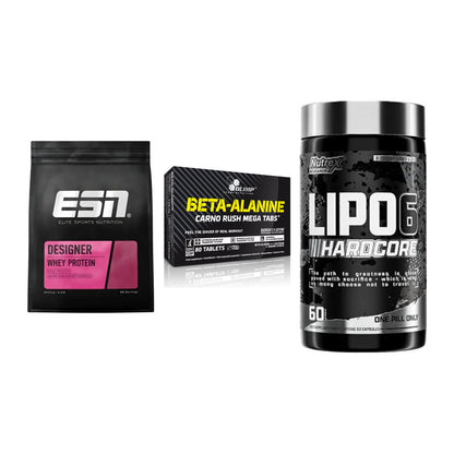Definitionsphase-Set: ESN Designer + Olimp Beta-Ala + Nutrex Lipo 6 – alle enthaltenen Artikel