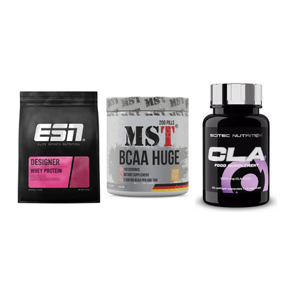 Definitionsphase-Set: ESN Designer + MST BCAA Huge + Scitec CLA – alle enthaltenen Artikel