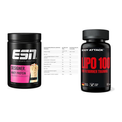Definitionsphase-Set: ESN Designer + INLEAD L-Argin + Body Attack – alle enthaltenen Artikel