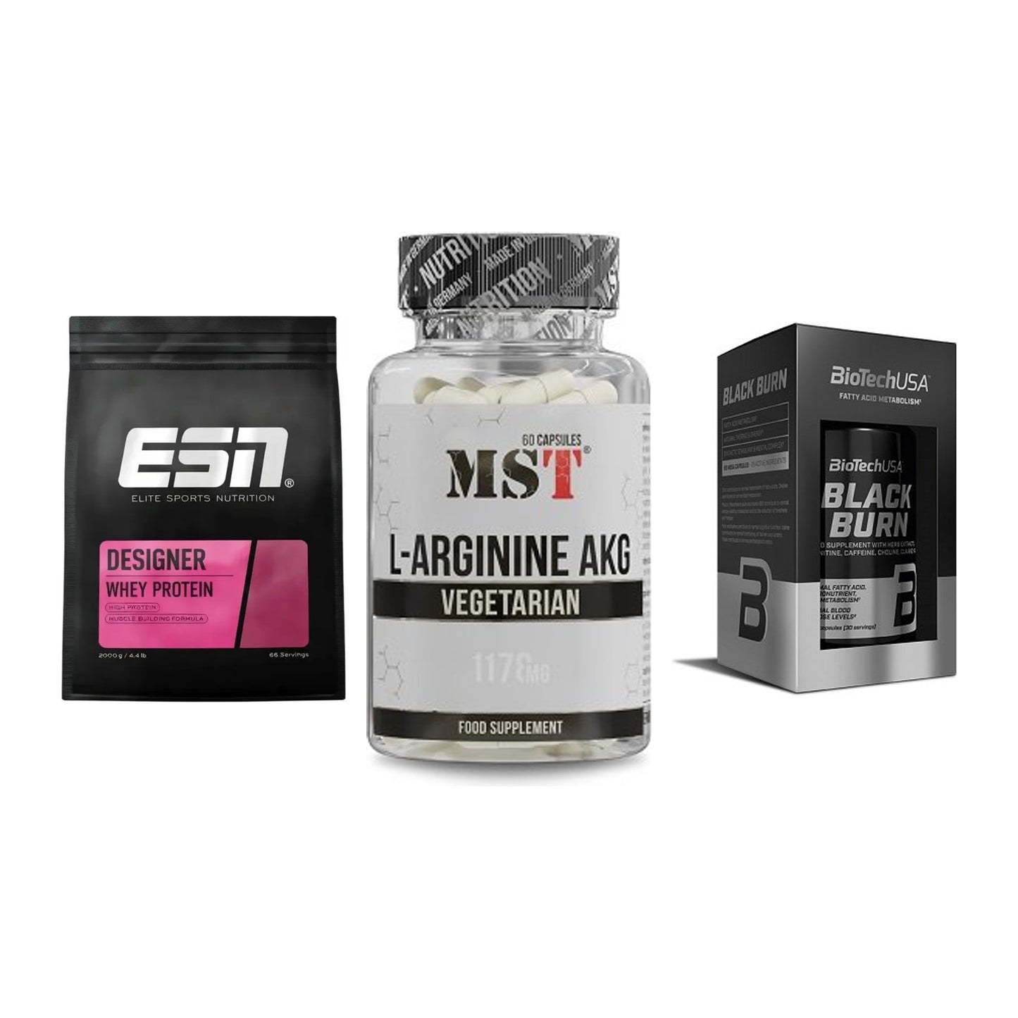 Definitionsphase-Set: ESN Designer + MST Arginin + BioTech Black – alle enthaltenen Artikel