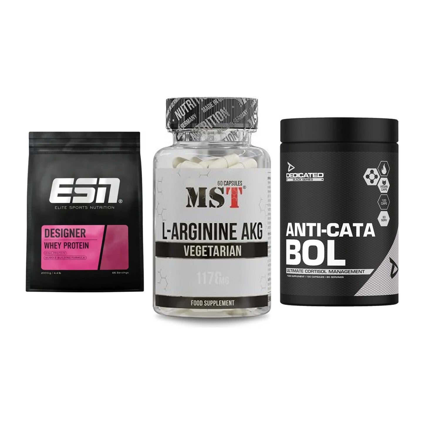 Definitionsphase-Set: ESN Designer + MST Arginin + Dedicated – alle enthaltenen Artikel