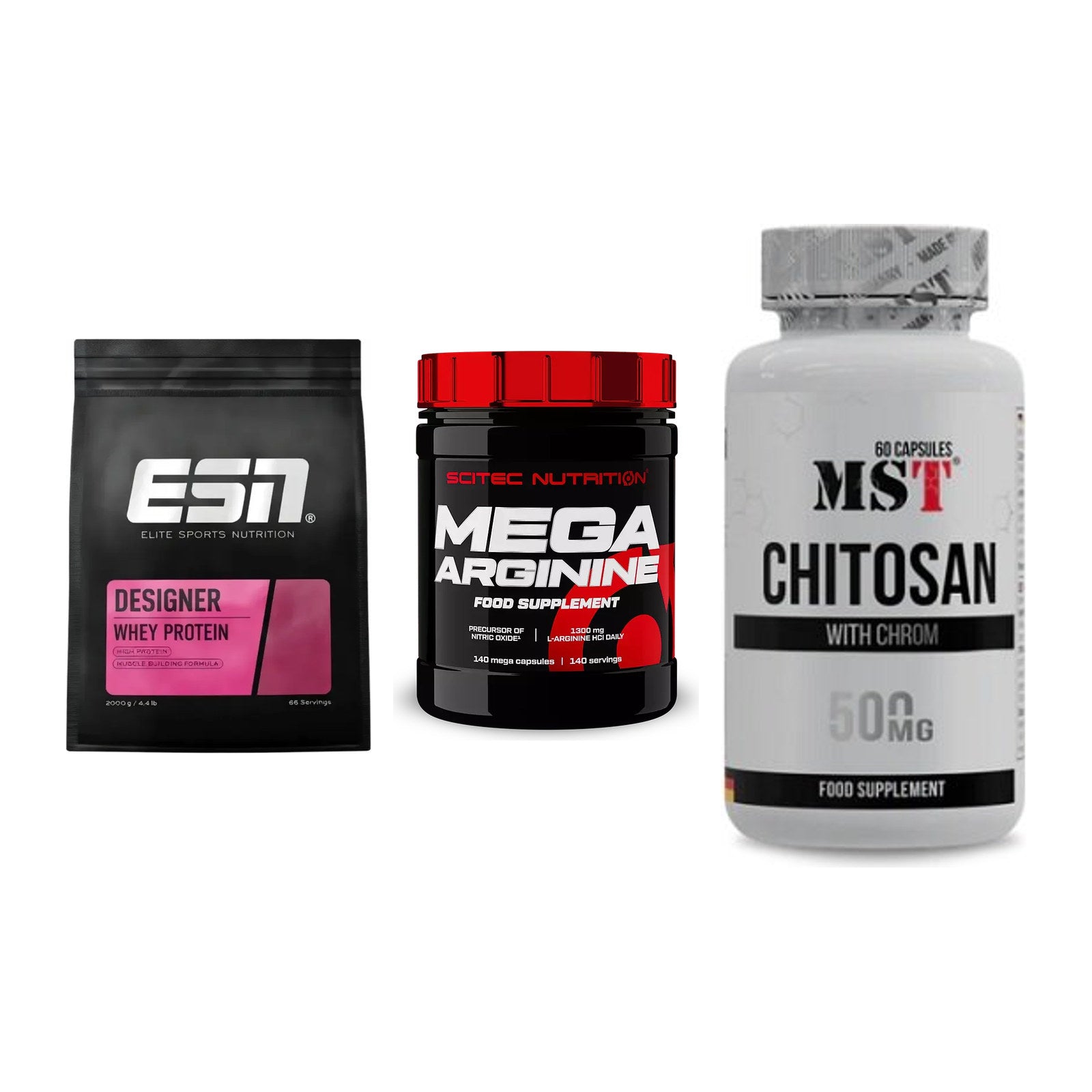 Definitionsphase-Set: ESN Designer + Scitec Mega + MST Chitosan – alle enthaltenen Artikel