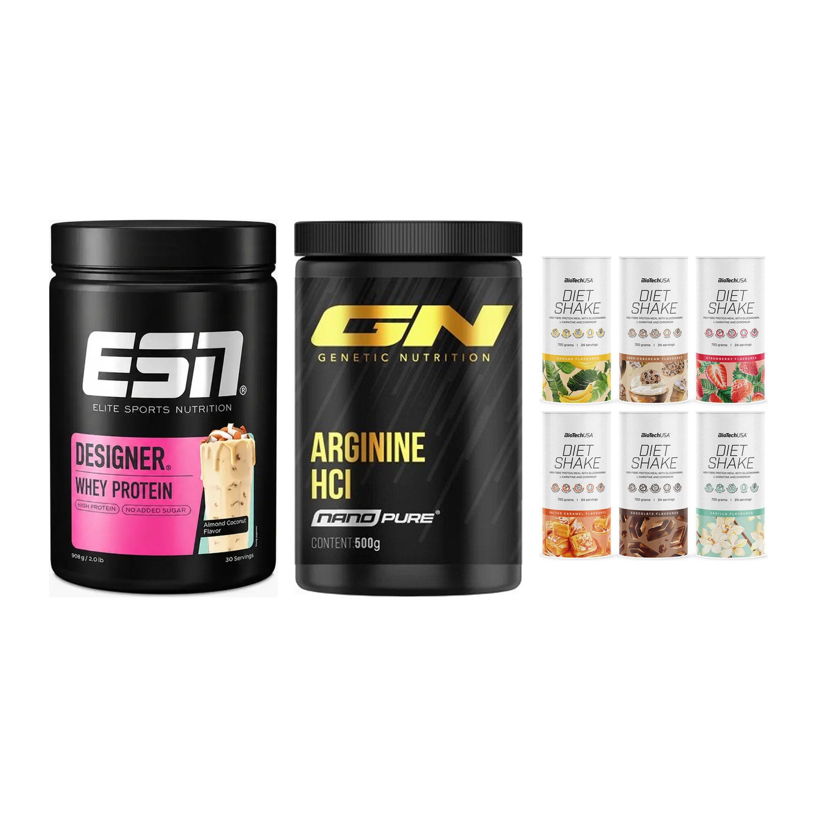 Definitionsphase-Set: ESN Designer + GN Arginine + BioTech Diet – alle enthaltenen Artikel