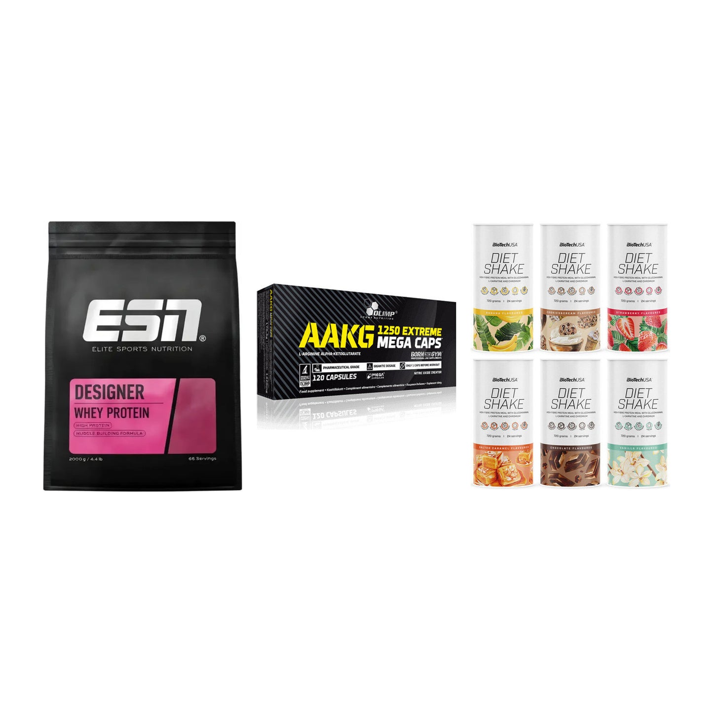Definitionsphase-Set: ESN Designer + Olimp AAKG + BioTech Diet – alle enthaltenen Artikel