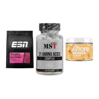 Definitionsphase-Set: ESN Designer + MST 21 Amino + More Nutrition – alle enthaltenen Artikel