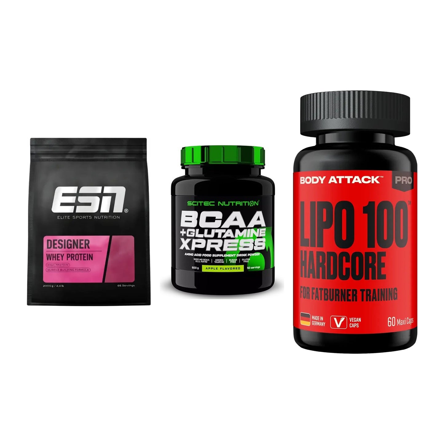 Definitionsphase-Set: ESN Designer + Scitec BCAA + Body Attack – alle enthaltenen Artikel