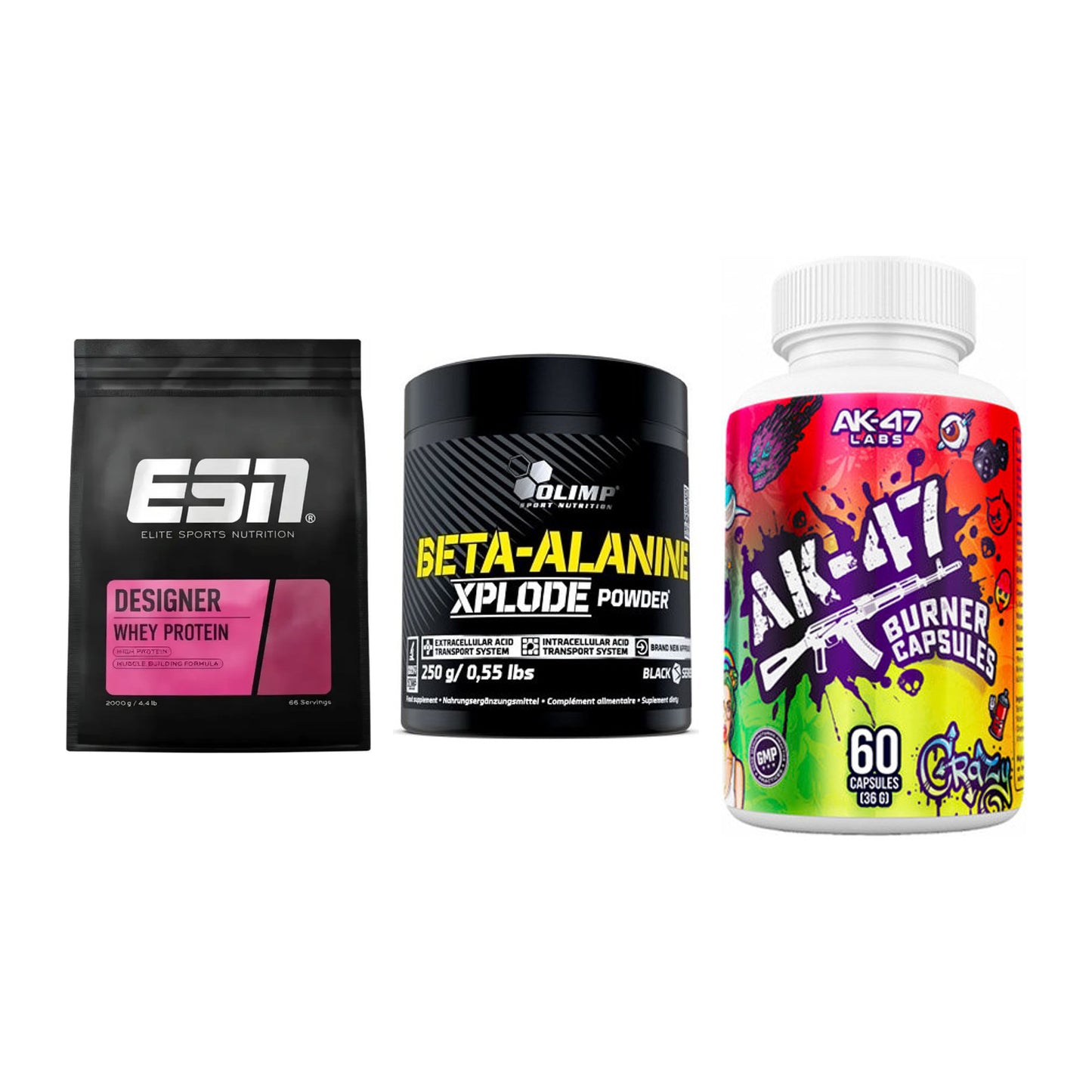 Definitionsphase-Set: ESN Designer + Olimp Beta-Ala + AK47 Labs – alle enthaltenen Artikel