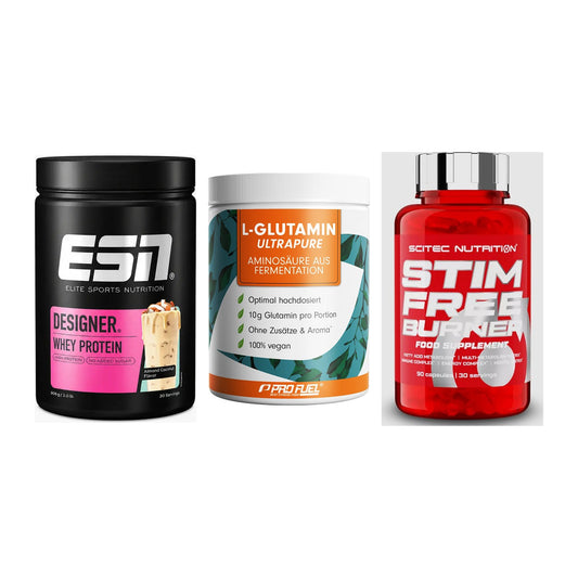 Definitionsphase-Set: ESN Designer + ProFuel Glutam + Scitec Stim – alle enthaltenen Artikel