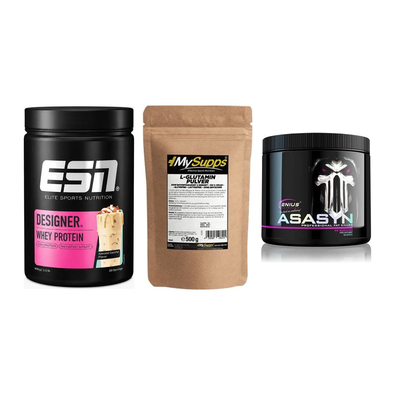 Definitionsphase-Set: ESN Designer + MySupps Glutam + Genius Nutriti – alle enthaltenen Artikel