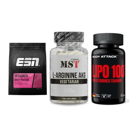 Definitionsphase-Set: ESN Designer + MST Arginin + Body Attack – alle enthaltenen Artikel