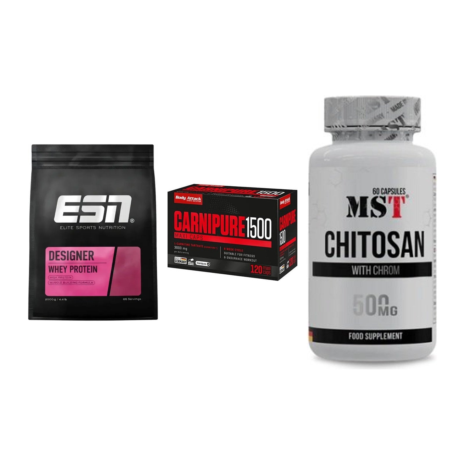 Definitionsphase-Set: ESN Designer + Body Attack + MST Chitosan – alle enthaltenen Artikel
