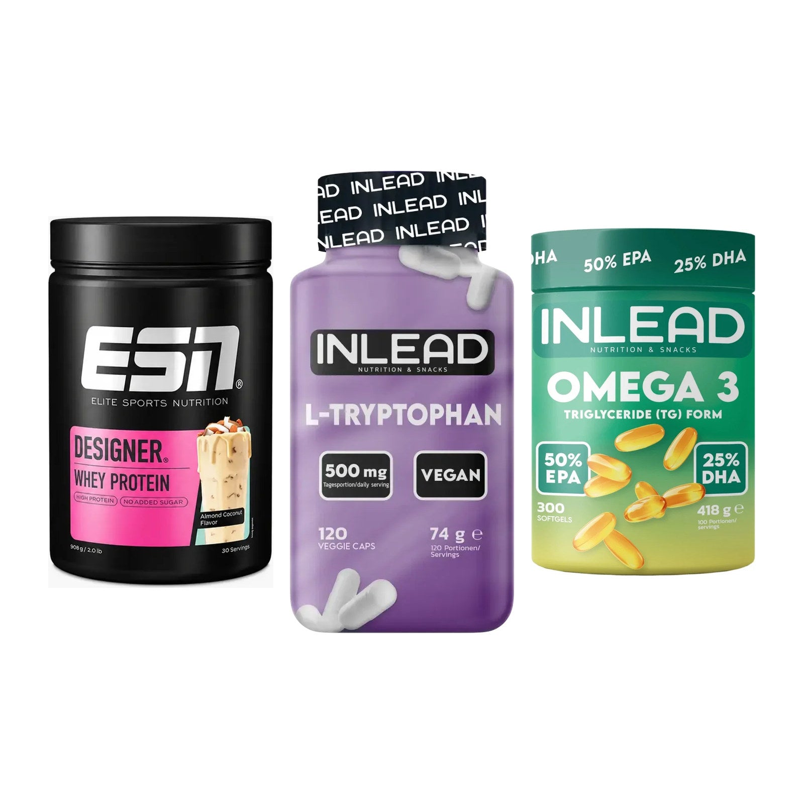 Definitionsphase-Set: ESN Designer + INLEAD L-Trypt + INLEAD Omega-3 – alle enthaltenen Artikel