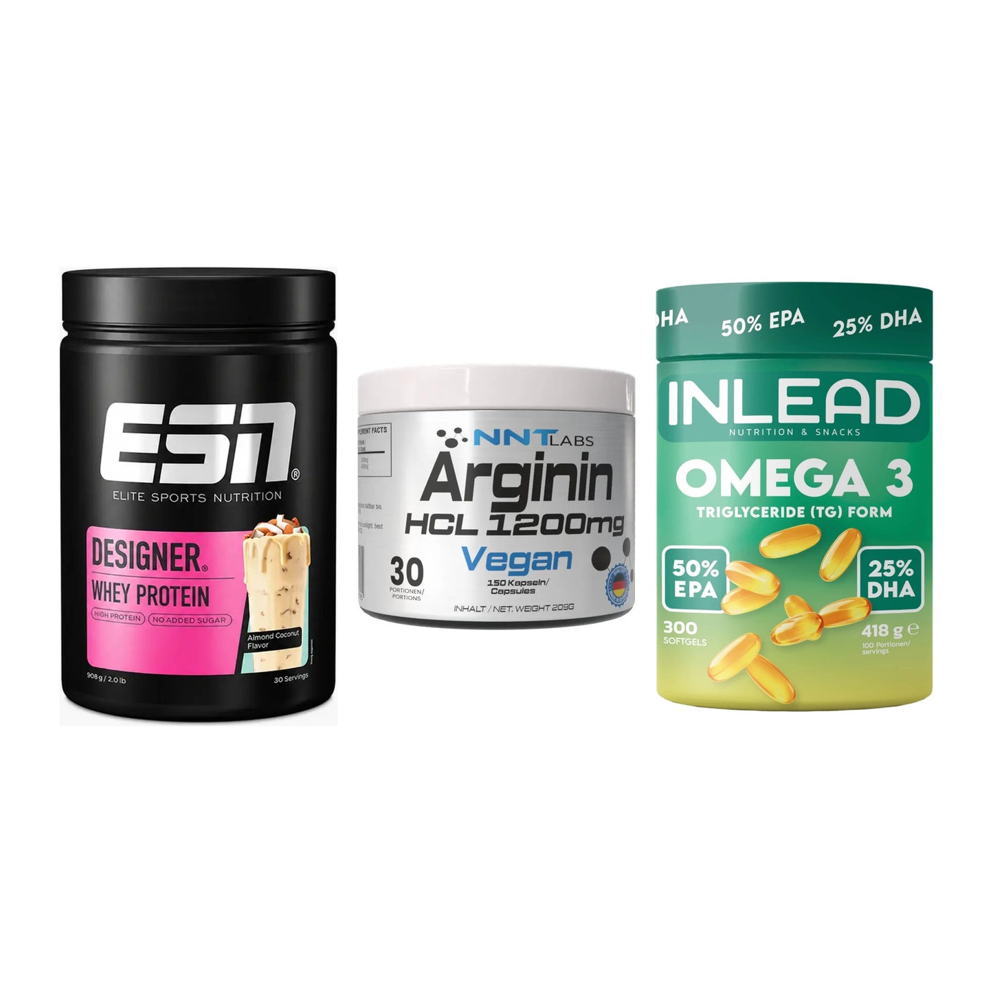 Definitionsphase-Set: ESN Designer + NNT Arginin + INLEAD Omega-3 – alle enthaltenen Artikel