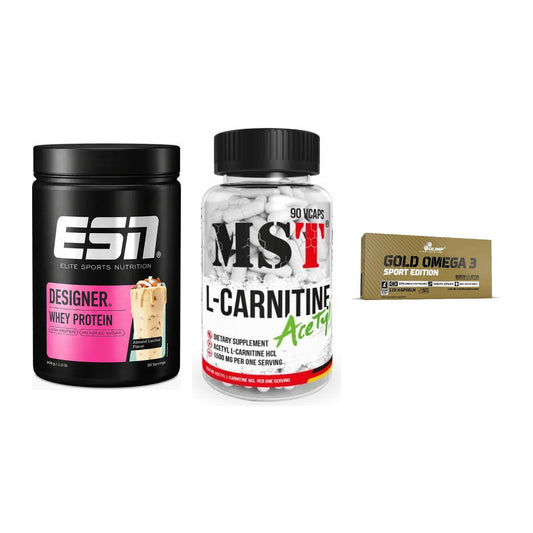 Definitionsphase-Set: ESN Designer + MST L-Carnitin + Olimp Omega 3 – alle enthaltenen Artikel
