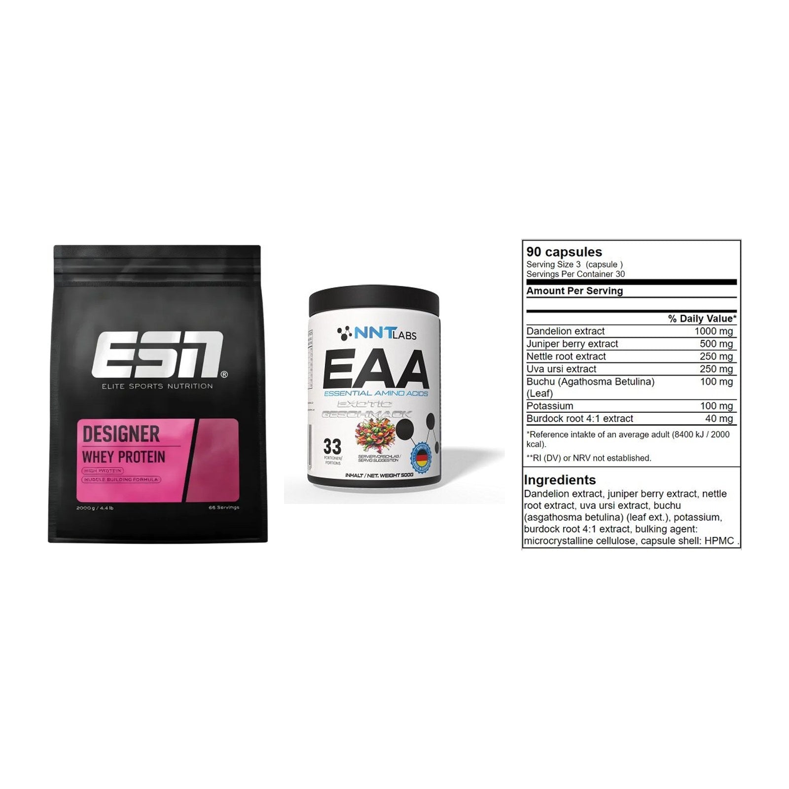 Definitionsphase-Set: ESN Designer Whey + NNT EAA + GN Shred Cuts – alle enthaltenen Artikel