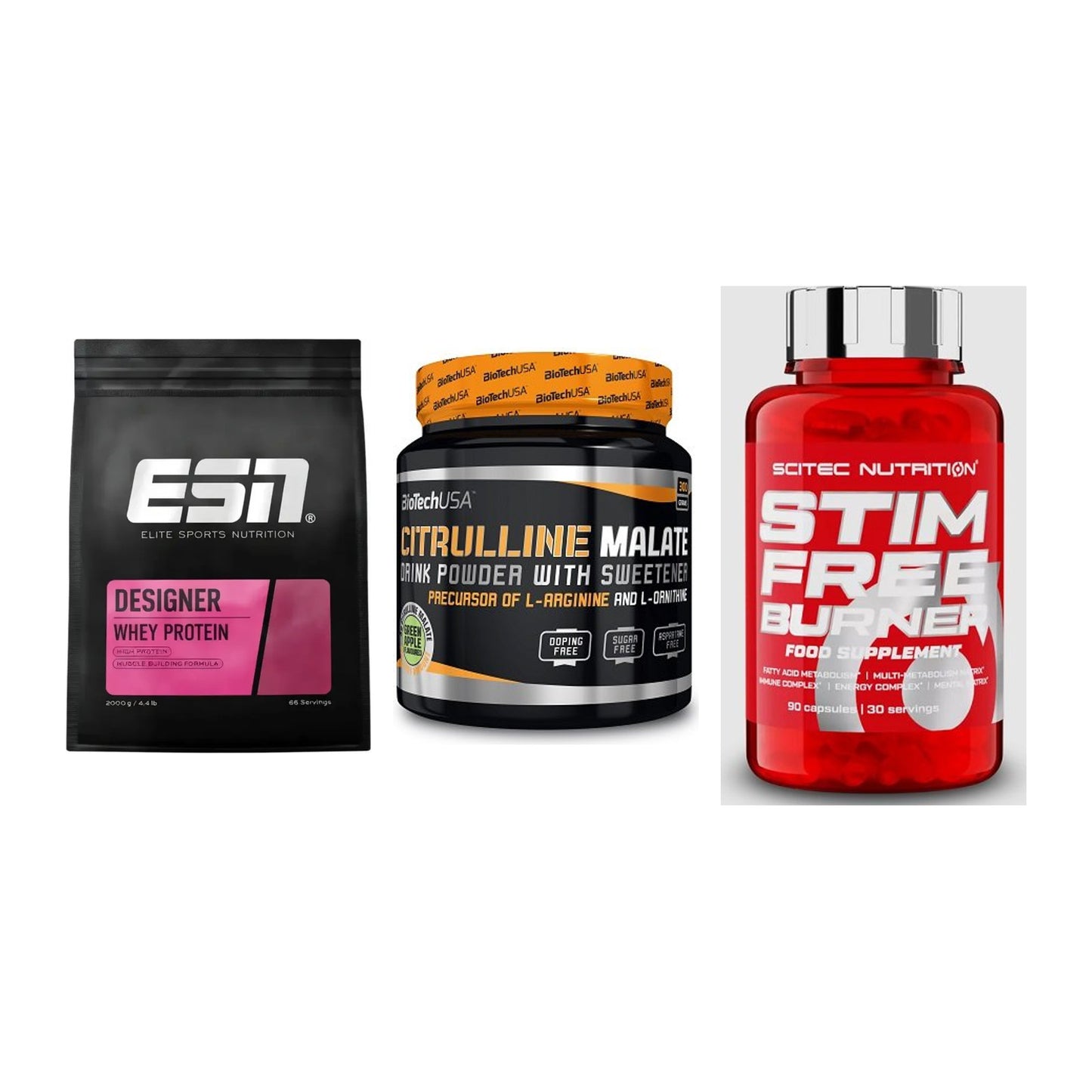 Definitionsphase-Set: ESN Designer + BioTech Citrul + Scitec Stim – alle enthaltenen Artikel