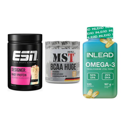 Definitionsphase-Set: ESN Designer + MST BCAA Huge + INLEAD Omega-3 – alle enthaltenen Artikel