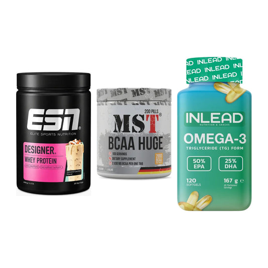 Definitionsphase-Set: ESN Designer + MST BCAA Huge + INLEAD Omega-3 – alle enthaltenen Artikel