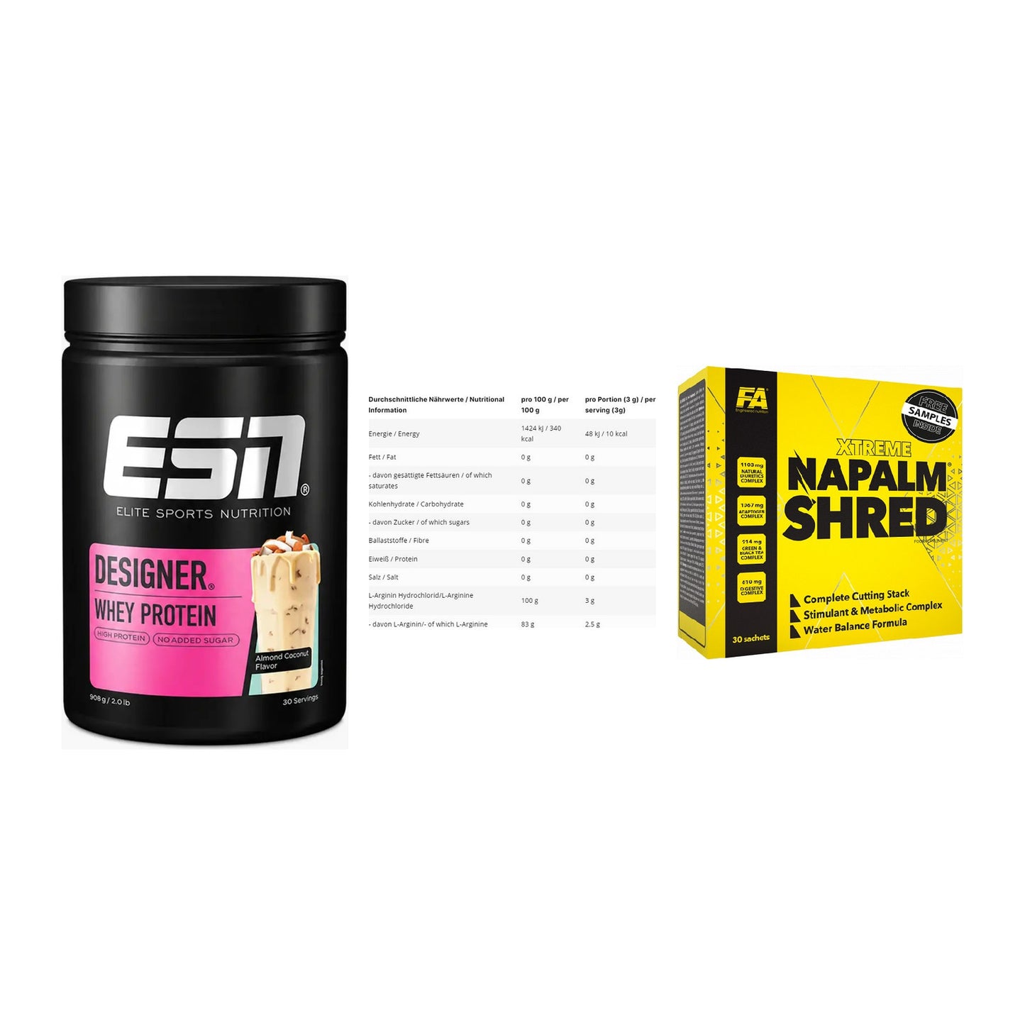 Definitionsphase-Set: ESN Designer + INLEAD L-Argin + FA Nutrition – alle enthaltenen Artikel