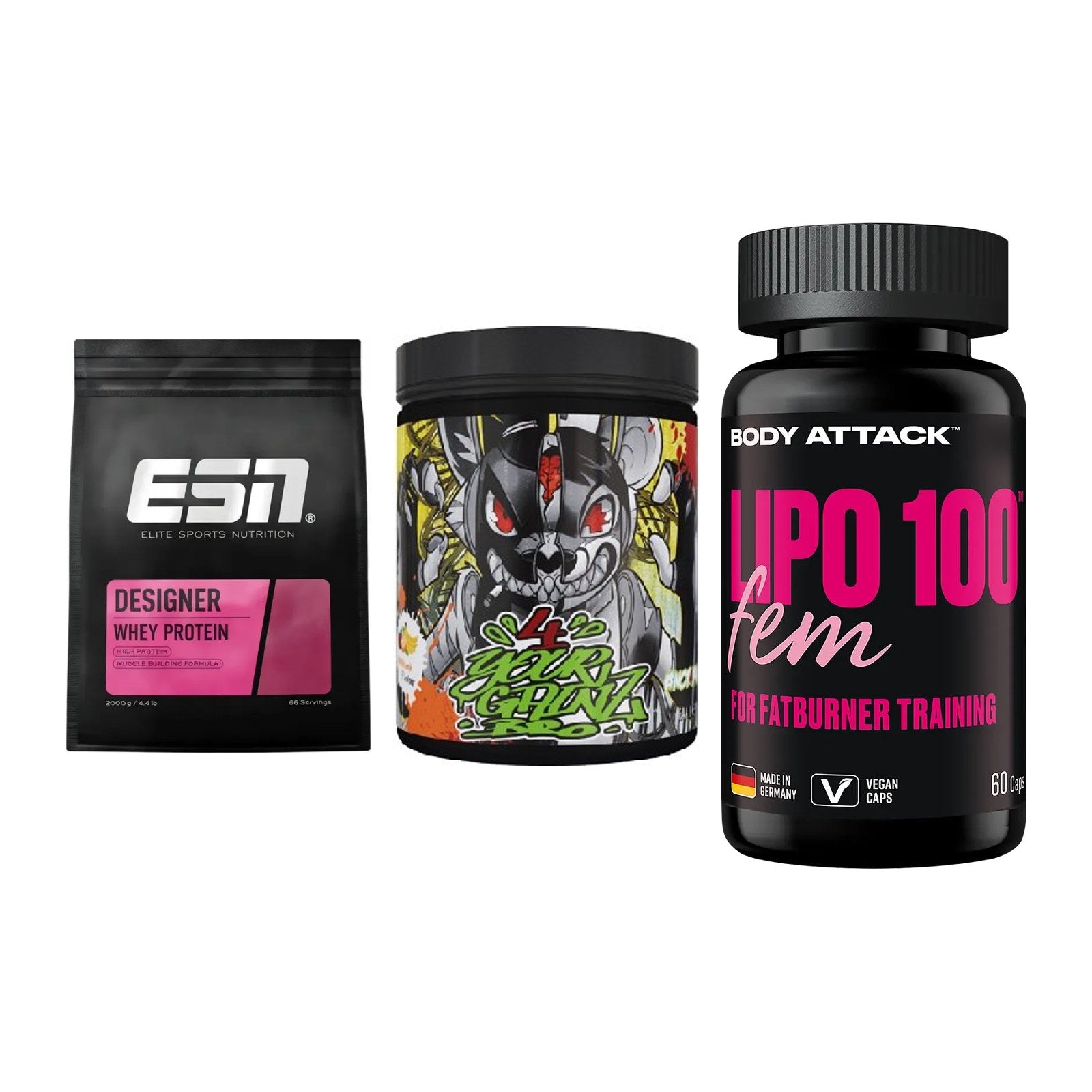 Definitionsphase-Set: ESN Designer + BPS-Pharma + Body Attack – alle enthaltenen Artikel