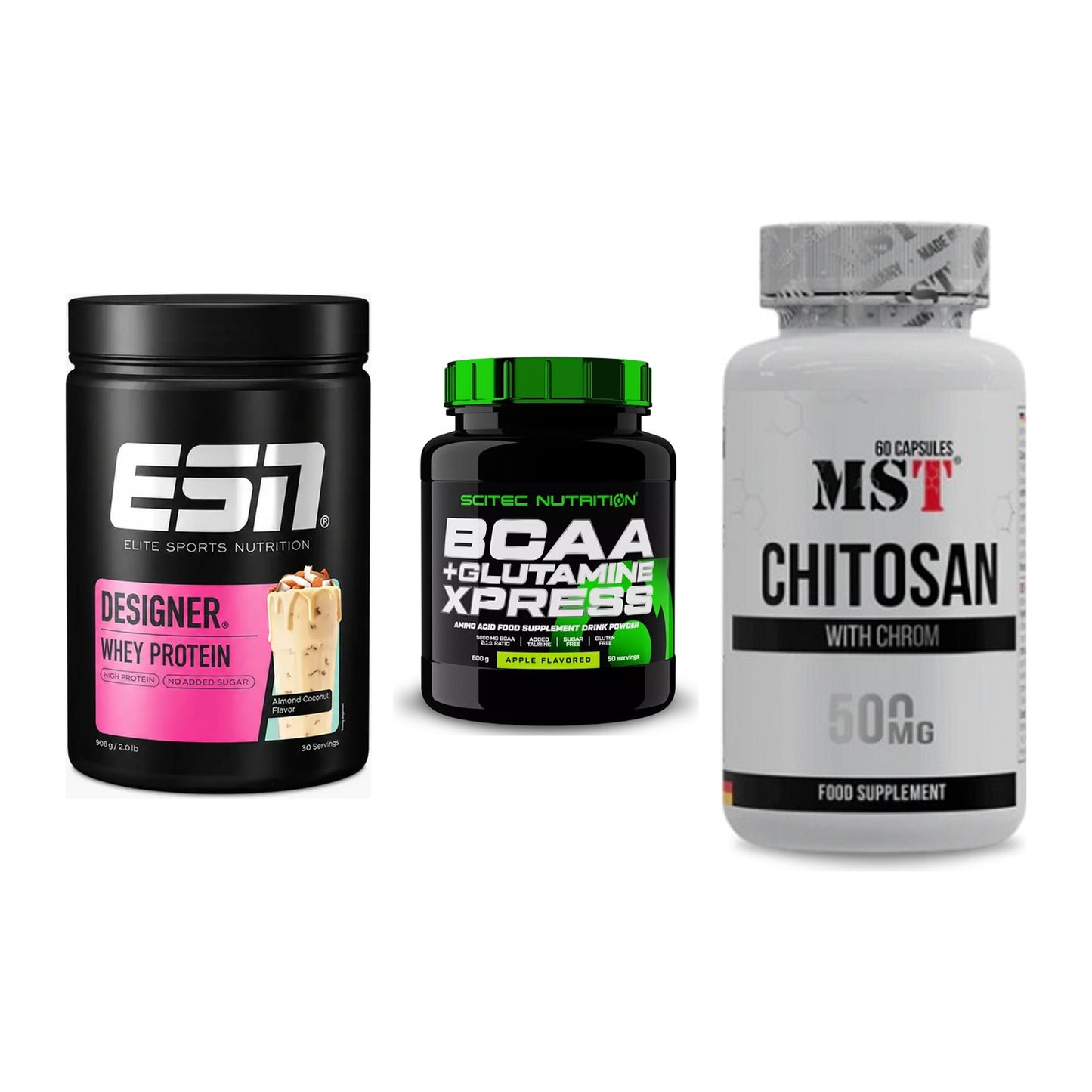 Definitionsphase-Set: ESN Designer + Scitec BCAA + MST Chitosan – alle enthaltenen Artikel
