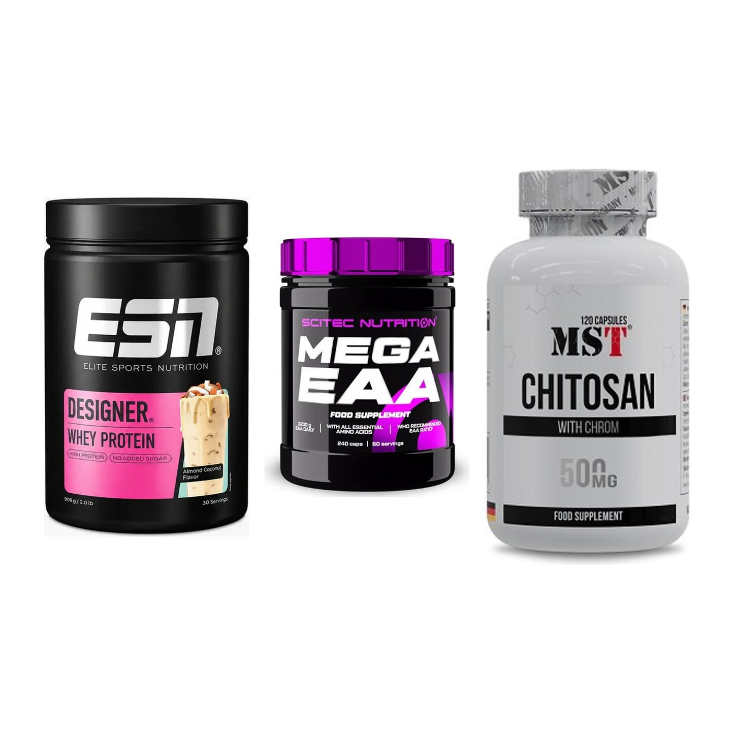 Definitionsphase-Set: ESN Designer + Scitec Mega + MST Chitosan – alle enthaltenen Artikel