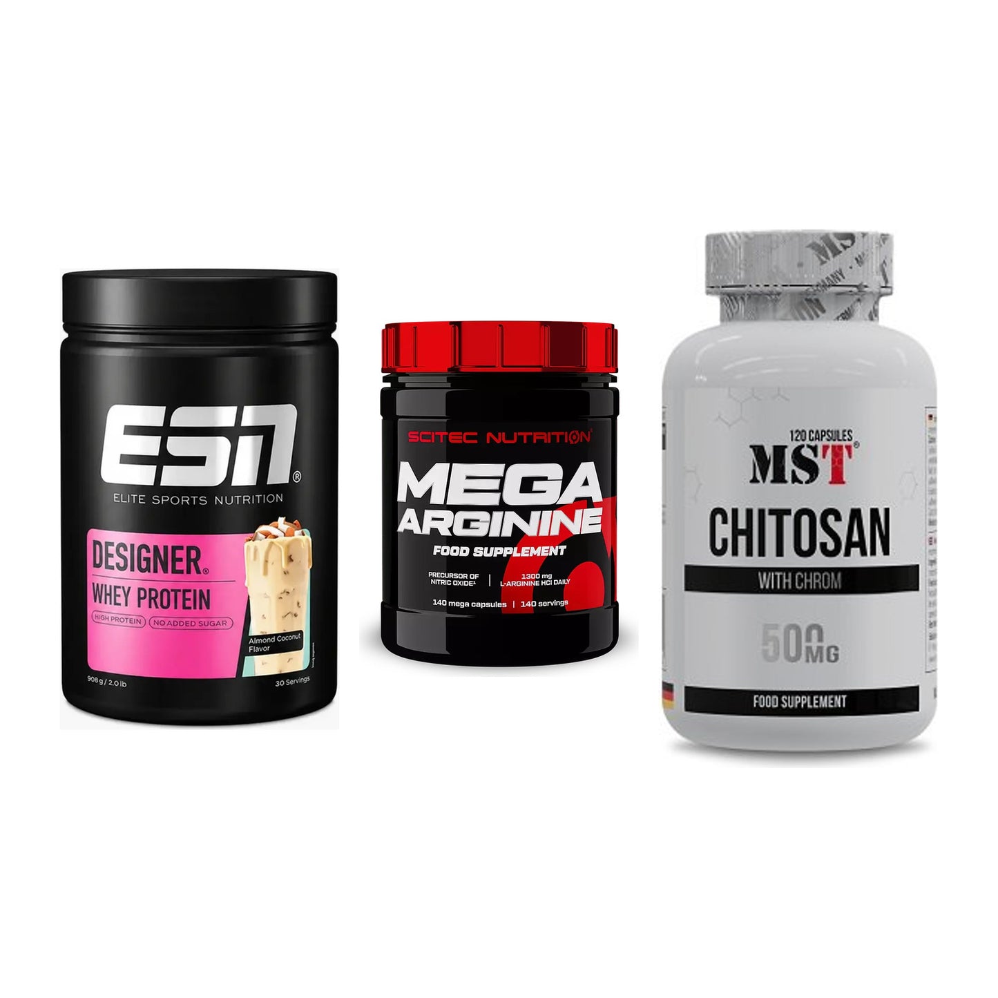 Definitionsphase-Set: ESN Designer + Scitec Mega + MST Chitosan – alle enthaltenen Artikel