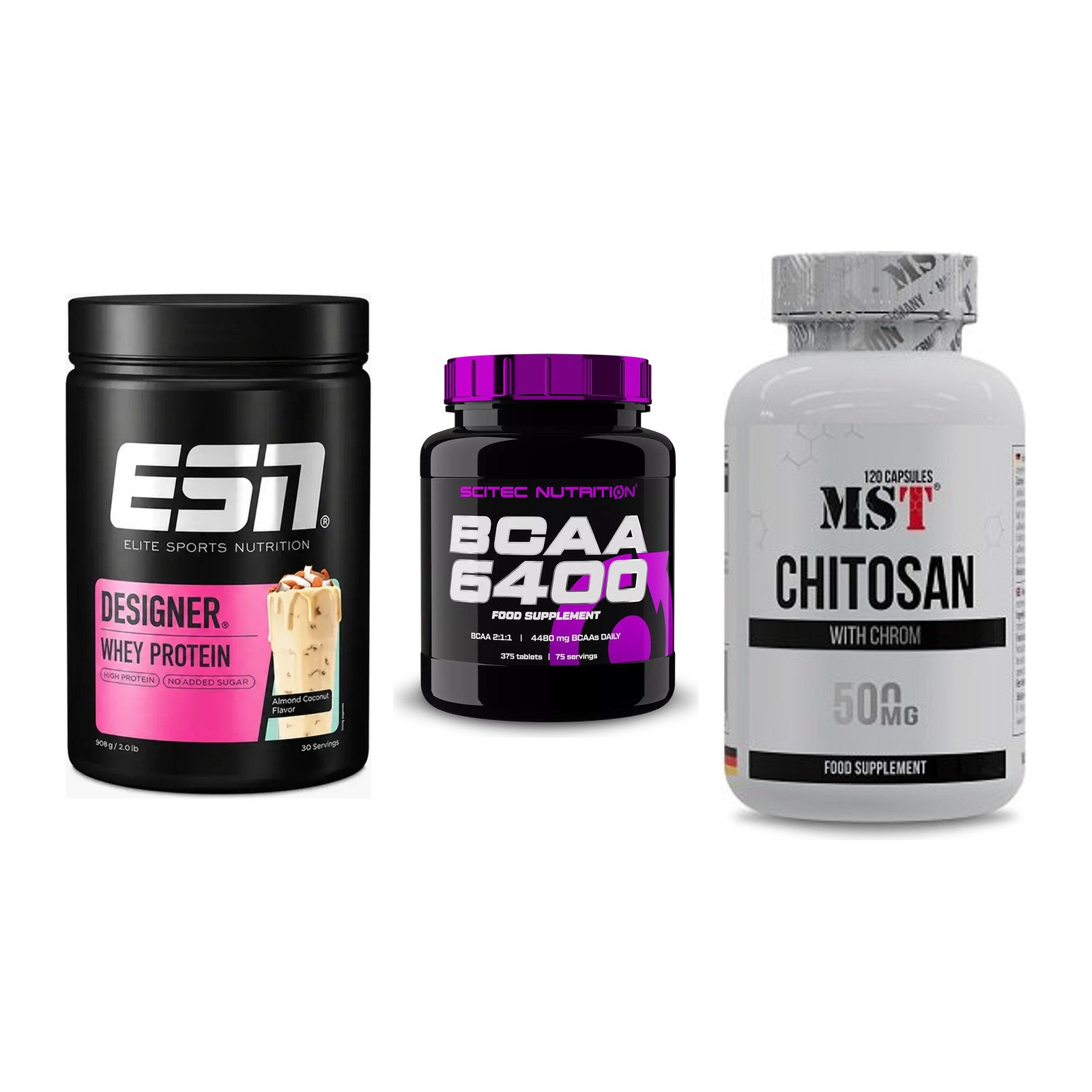 Definitionsphase-Set: ESN Designer + Scitec BCAA + MST Chitosan – alle enthaltenen Artikel